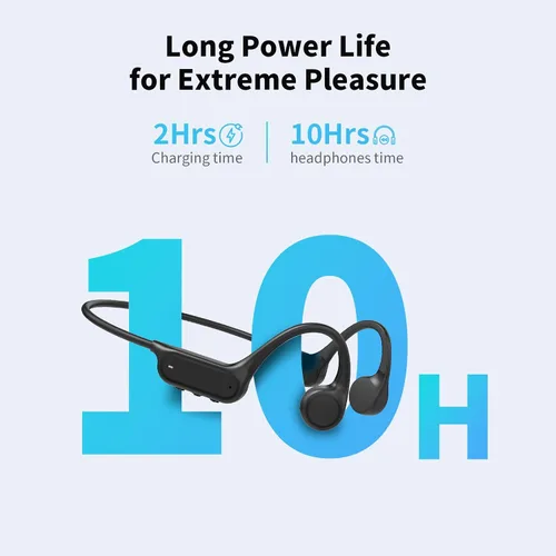 Miniatura 7 de Haowolf Auriculares de conducción ósea, Bluetooth 5.4 con micrófono abierto IPX8 impermeables, auriculares de natación 10 horas de reproducción