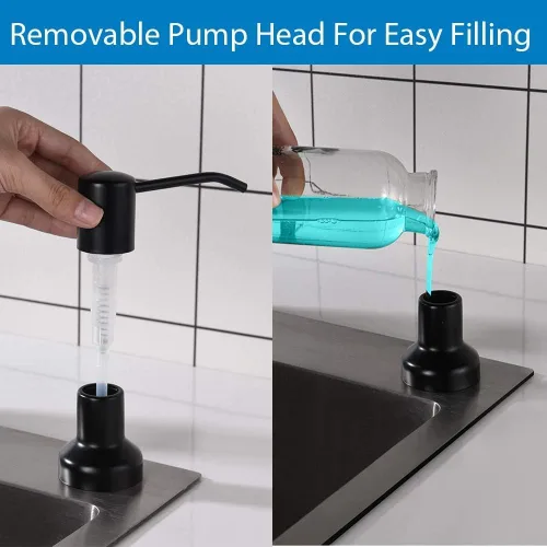 Miniatura 4 de Dispensador de jabón integrado para fregadero de cocina, dispensador de jabón de cocina, juego de bomba de acero inoxidable para jabón o loción