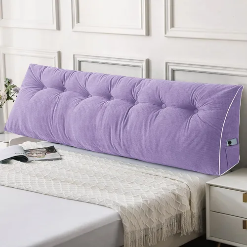 Miniatura 47 de Sasttie - Almohada de cabecero completa, almohada de cuña para cabecero para sentarse en la cama, cojín triangular de apoyo para la espalda