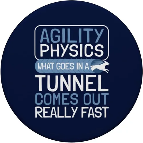 Miniatura 3 de Dog Agility Handler - Agility Physics - Tunnel Dog Agility PopSockets Adhesive PopGrip