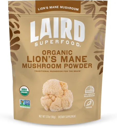 Miniatura 9 de Laird Superfood Mezcla Orgánica de Hongos de Rendimiento con Chaga, Cordyceps, Lion's Mane y Maitake para Energía y Cognición, Bolsa de 3.17 oz