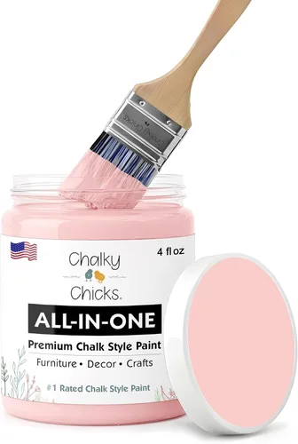Miniatura 226 de Chalky Chicks - Pintura mate a la tiza, no requiere lijado, 4 onzas líquidas, color gris oscuro (Gun Metal Gray), para muebles, pintura sin Gris