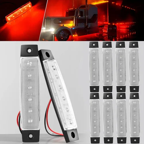 Miniatura 7 de BJZ luces LED para remolque verdes, 6 luces LED, barra de luz de señal de giro, indicador de luz de 3.8" para parte delantera y trasera