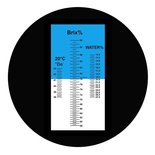 Miniatura 4 de 3 en 1 refractómetro de miel Brix/humedad/Baume Tester Meter ATC, Tri-Scale 58-90%/12-27%/38-43Be', nivel de contenido de agua de azúcar, jarabe