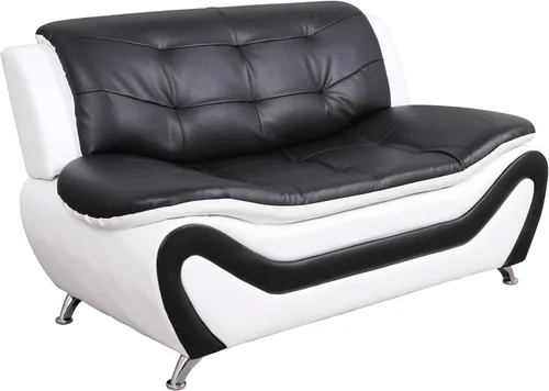 Miniatura 5 de Beverly Fine Furniture Juego de sofá moderno Aldo de 3 piezas, negro/blanco