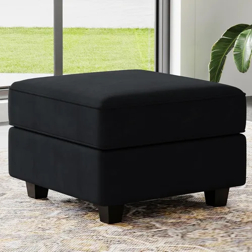 Miniatura 32 de Belffin Módulo de Almacenamiento con Otomana para Sofá Seccional Modular Asiento Cuadrado Cubo de Terciopelo Azul