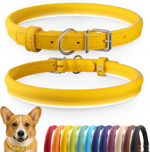 Miniatura 17 de CollarDirect Collar de perro con tachuelas, collares de cuero para mascotas para perros pequeños, medianos y grandes, acolchado suave, marrón, negro