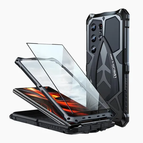 Miniatura 11 de Funda Samsung Galaxy S22 Ultra 5G de protección de grado militar de 360 grados, a prueba de golpes, inastillable, metal y silicona integrados, Nior