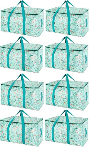 Miniatura 14 de BALEINE Paquete de 2 bolsas de mudanza de gran tamaño con asas reforzadas, bolsa de almacenamiento resistente para ropa, suministros de mudanza