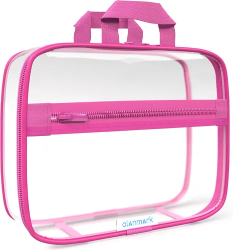 Miniatura 11 de Olanmark Neceser transparente - Bolsa de maquillaje de PVC - Estuche de viaje grande transparente para cosméticos - Cubo de embalaje transparente