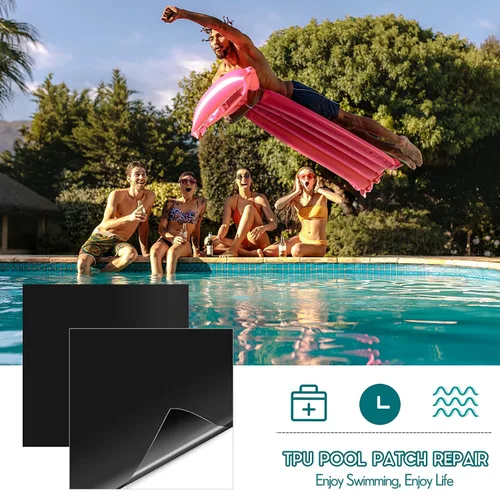 Miniatura 5 de Zonon Kit de reparación de parches inflables de TPU, kit de reparación de parches de piscina autoadhesivos, colchones de aire, herramienta de Negro