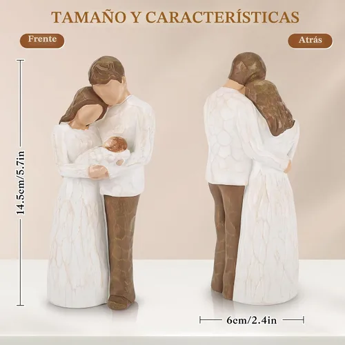 Miniatura 2 de Regalos para nuevos padres para parejas, regalos para nuevas madres para mujeres, una familia de tres figuras, regalo para mamá y papá por primera