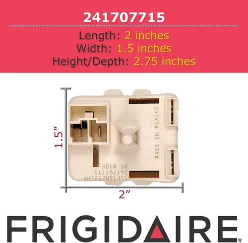 Miniatura 3 de Frigidaire 241707715 - Relé de arranque de compresor original OEM para refrigeradores