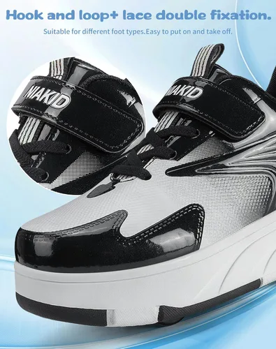 Miniatura 4 de Zapatos de Patines con Ruedas para Niños y Niñas Deporte al Aire Libre Moda Desmontables con 4 Ruedas Zapatillas con Ruedas Adecuados