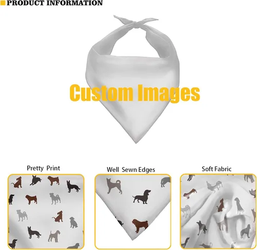 Miniatura 2 de Howilath Pañuelo de perro de hongos abstractos de dibujos animados arco iris, bufanda triangular de algodón para perros para mascotas, cachorros