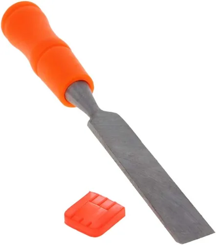 Miniatura 8 de Utoolmart Cincel de madera para carpintería 1.26 "/32 mm de ancho cabeza de talla plana de acero de alto carbono y mango de PVC para herramienta