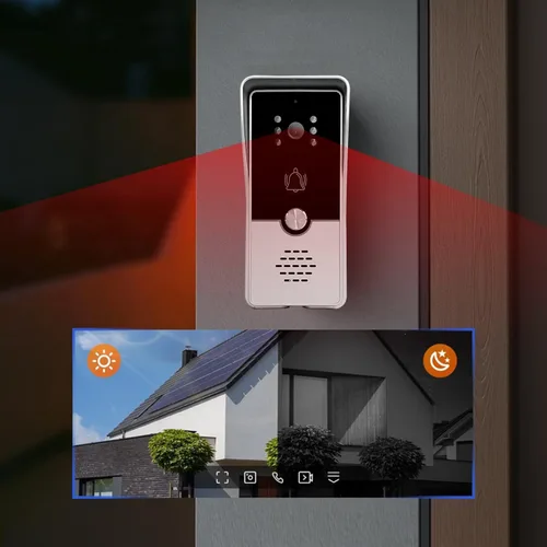 Miniatura 8 de Timbre de video con cable con kit de cámara y monitor, timbre de intercomunicación con cámara, sistema de intercomunicación de video de doble vía