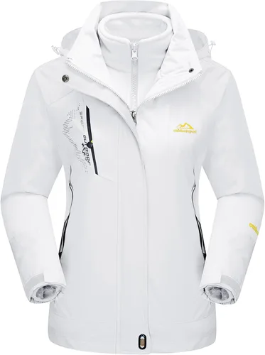 Miniatura 10 de MAGCOMSEN - Abrigos de invierno 3 en 1 para mujer, chaqueta de esquí impermeable, cortavientos, con forro polar, parka