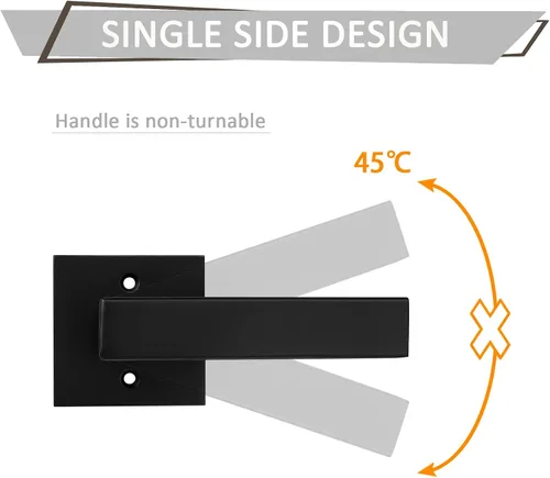 Miniatura 6 de Probrico Paquete de 2 manijas de puerta simuladas negras, manija de puerta de una sola cara para armarios, puertas francesas, juego de pomos Negro