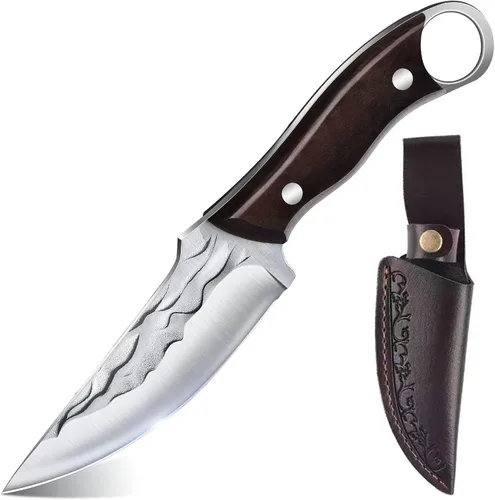 Cuchillos de hoja fija con funda, cuchillos de caza de 8.5 pulgadas, cuchillos de supervivencia de espiga completa, cuchillos de caza de hoja fija