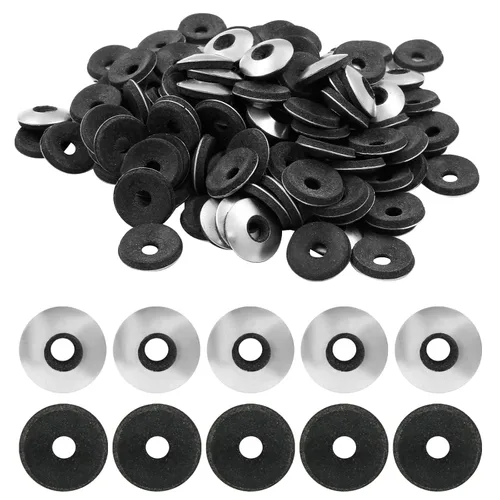 Miniatura 11 de Biaungdo 60 piezas de arandelas de neopreno de 1/4" x 1", arandelas de sello de neopreno EPDM de acero inoxidable, kit de surtido de juntas de goma