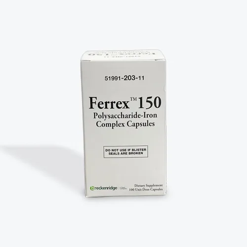 Ferrex 150 cápsulas complejas de hierro polisacárido por Breckenridge - 100 Ea