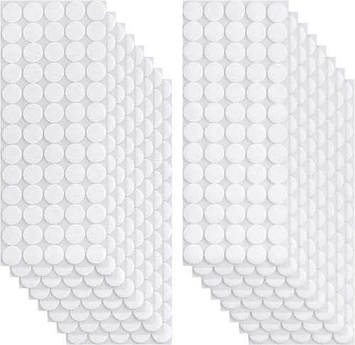 Puntos autoadhesivos, 1000 piezas (juego de 500 pares) 0.78 pulgadas / 20 mm de diámetro, puntos de gancho y bucle, 20 mm de nailon adhesivo en la