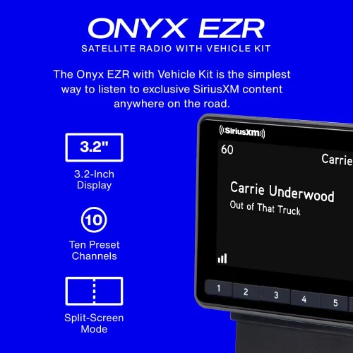 Miniatura 2 de SiriusXM SXEZR1V1 Onyx EZR Radio Satelital con Kit de Vehículo - Disfruta de SiriusXM en tu Sistema de Audio de Coche Existente y Más con Esta Radio