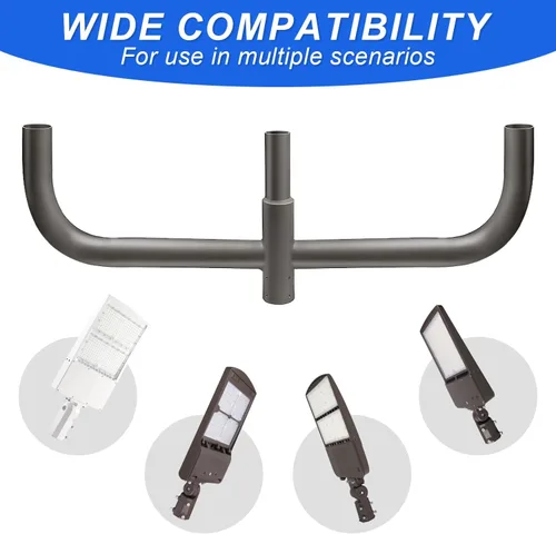 Miniatura 5 de Adaptador de espiga de bocina de toro cuádruple de 180 grados para 3 luces, soporte de montaje de luz al aire libre para poste redondo, espigas