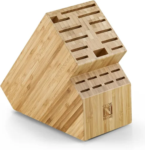 Cook N Home - Bloque para guardar cuchillos de bambú, 19 ranuras