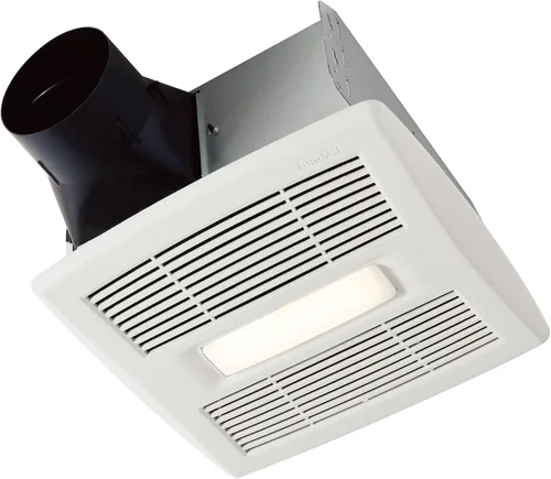 Broan-Nutone AE80BL InVent Series Ventilador de una sola velocidad con luz LED, ventilador de escape de baño para instalación en el lado de la