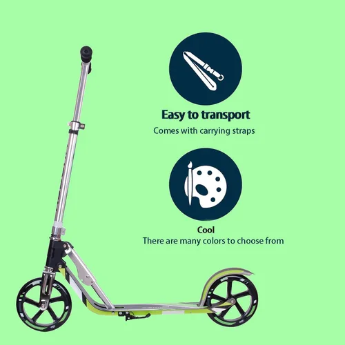 Miniatura 2 de Scooter para adultos – Plegable, altura ajustable, ruedas grandes, marco ligero de aluminio Adecuado para adolescentes mayores de 12 años Límite