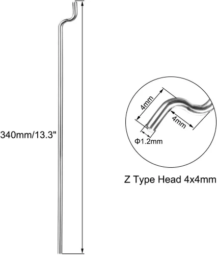 Miniatura 2 de uxcell Piezas de acero de 0.047 in x 13.386 in (13,3 pulgadas) para reemplazo de barras de empuje y tracción en Z (paquete de 10)