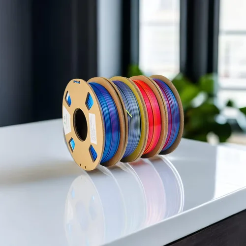 Miniatura 4 de Juego de filamentos PLA de seda de doble color MINDAHAND - Filamento para impresora 3D de 0.069 pulgadas, 4 rollos × 8.18 onzas, degradado