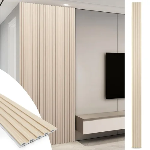 Miniatura 10 de Art3d WPC Paneles de Revestimiento, Paquete de 16 de 48 x 6 Pulgadas Acentos de Pared 3D para Decoración de Pared Interior, Sala de Estar, Negro
