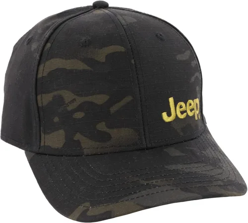 Miniatura 3 de Jeep Texto Logo Bajo Perfil Trucker Sombrero Negro CamoVerde Sombrero, Verde
