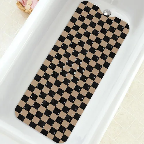 Miniatura 26 de Alfombra para Bañera Antideslizante, Alfombra Bohemia Cuadrada para Bañera y Piso de Ducha con Ventosas para Adultos, Niños y Ancianos, 21 x 21