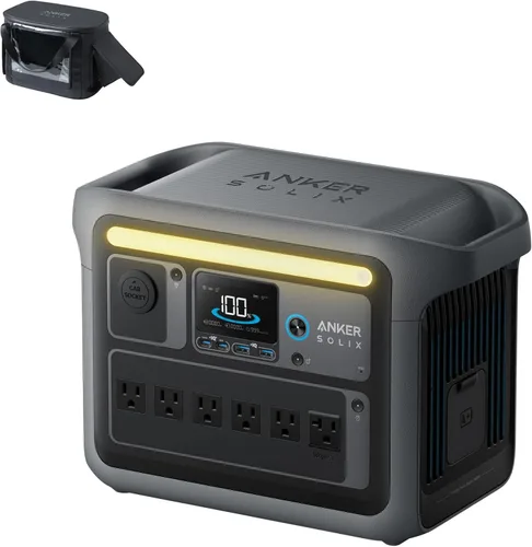 Miniatura 13 de Anker SOLIX C1000 Estación de energía portátil, generador solar de 1800 W (pico de 2400 W), carga completa en 58 minutos, batería LiFePO4 de 1056