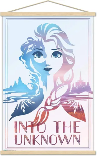Miniatura 17 de Trends International Disney Frozen 2 - Póster de pared con texto en inglés "Into the Unknown", 14.725 x 22.375 pulgadas, versión enmarcada de madera