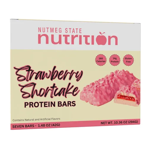Miniatura 14 de Nutmeg State Nutrition - Barras altas en proteínas, sin gluten, bajas en calorías, ideales para dietas proteicas, 7 porciones por caja