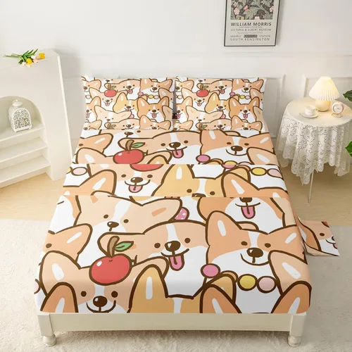Miniatura 13 de QOOMO Sábanas Kawaii de Conejo para Niños Tamaño Twin, Juego de Sábanas de Cama Kawaii Bunny con Bolsillo Profundo de 16", Juego de Sábanas