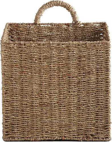 Miniatura 3 de MyGift Cesta de almacenamiento colgante de pared, cestas decorativas grandes, cesta organizadora de revistas y correo de 12.5 pulgadas