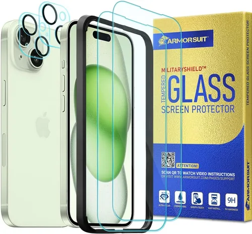 Miniatura 20 de ArmorSuit [Paquete de 2+2] para Google Pixel 6 [6.4 pulgadas] Protector de pantalla de vidrio templado + protector de lente de cámara compatible