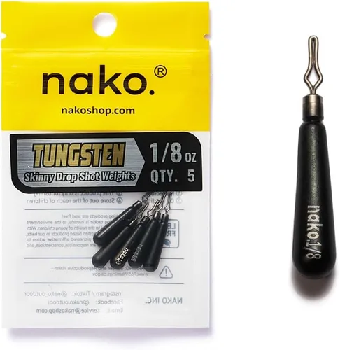 Miniatura 16 de Nako - Pesas de tungsteno para tiro de caída, pesos de tungsteno, pesos de pesca para equipo de tiro caído, 1/32 oz - 1 oz, sin astilla, negro