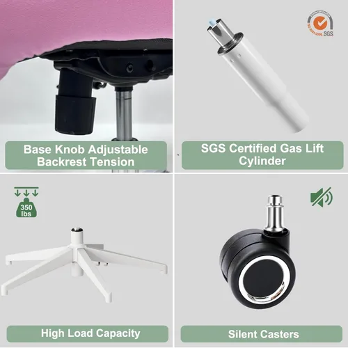 Miniatura 9 de Silla de oficina ergonómica - Silla de oficina de malla de 350LB con lumbar ajustable, silla de escritorio de computadora de respaldo alto