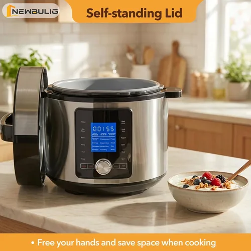 Miniatura 5 de NEWBULIG Olla a presión eléctrica de 6.3 cuartos de galón, presión múltiple de acero inoxidable, olla de cocción lenta 24 en 1 para arroz, estofado