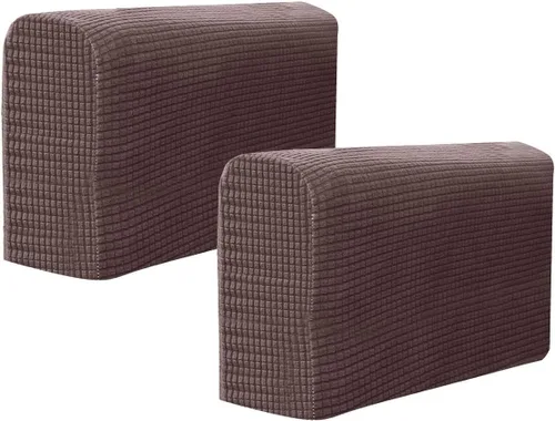 Miniatura 15 de RCFINE 2 fundas antideslizantes para reposabrazos de sofá, fundas elásticas para sillón, protector elástico para el hogar, oficina, sillón Gris claro