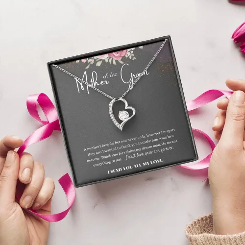Miniatura 2 de Shine Attraction To My Beautiful Mom On Wedding Day Necklace, Mother Of The Bride Gifts From Daughter and Son, Jewelry Present For Mother Of The