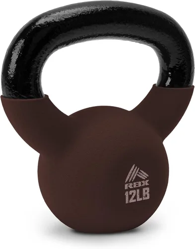 Miniatura 8 de RBX Pesa rusa de neopreno, mango ancho, núcleo de hierro, parte inferior plana, ideal para todos los niveles de fitness