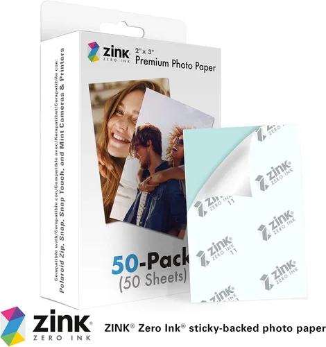 Miniatura 2 de Zink Papel fotográfico instantáneo prémium de 2 x 3 pulgadas (paquete de 50) compatible con cámaras e impresoras Polaroid Snap, Snap Touch, Zip